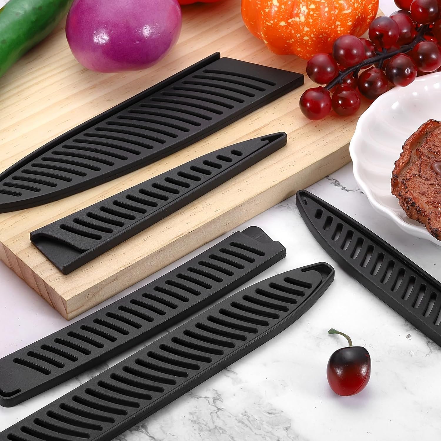 uxcell 3Pcs Knife Cover Sleeves Blade Edge Guards for 6" Boning Knife Protector Universal Blade Sheath for Kitchen, Black - Image 6