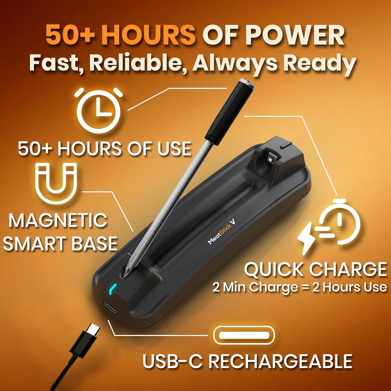 MeatStick V Wireless Meat Thermometer, 1200°F Heat Resistance, Unlimited Range WiFi & Bluetooth, Smart Digital Probe for Grilling, Smoking, Sous Vide, BBQ, Air Fryer, Oven, Smoker, Kitchen Cooking - Image 6