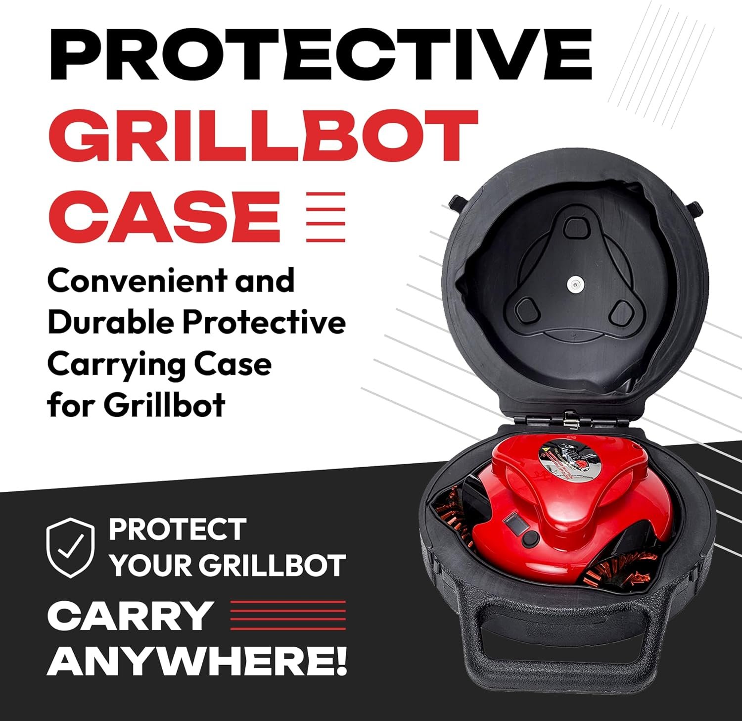 Grillbot Automatic Grill Cleaning Robot with Nylon Brushes, BBQ Grill Cleaner, Grill Brush, Grill Scraper, BBQ Accessories (Black Grillbot + Carry Case) - Image 8