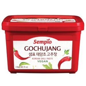 SEMPIO Vegan Gochujang – Mild Heat – Korean Red Chili Pepper Paste, Spicy, Sweet and Savory Sauce. Traditional Fermented Condiment for Tteokbokki, Bibimbap, Dips and Marinades (6.2lbs / 2.8kg)