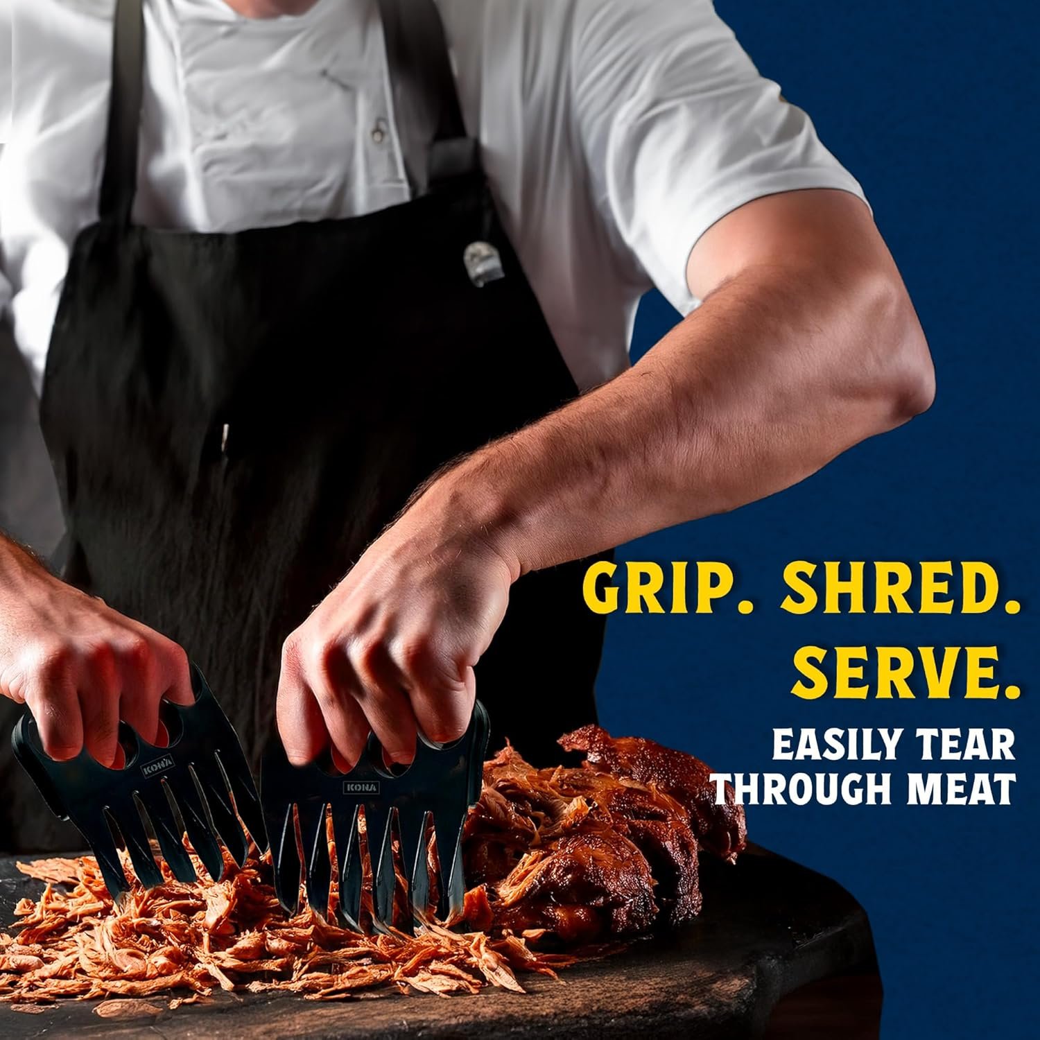 Kona Wolverine Meat Shredder Claws – Heavy Duty Plastic BBQ Meat Claws for Pulled Pork, Chicken, Beef – Strong Grill Tool for Shredding Food – Durable BPA-Free Material - Image 4