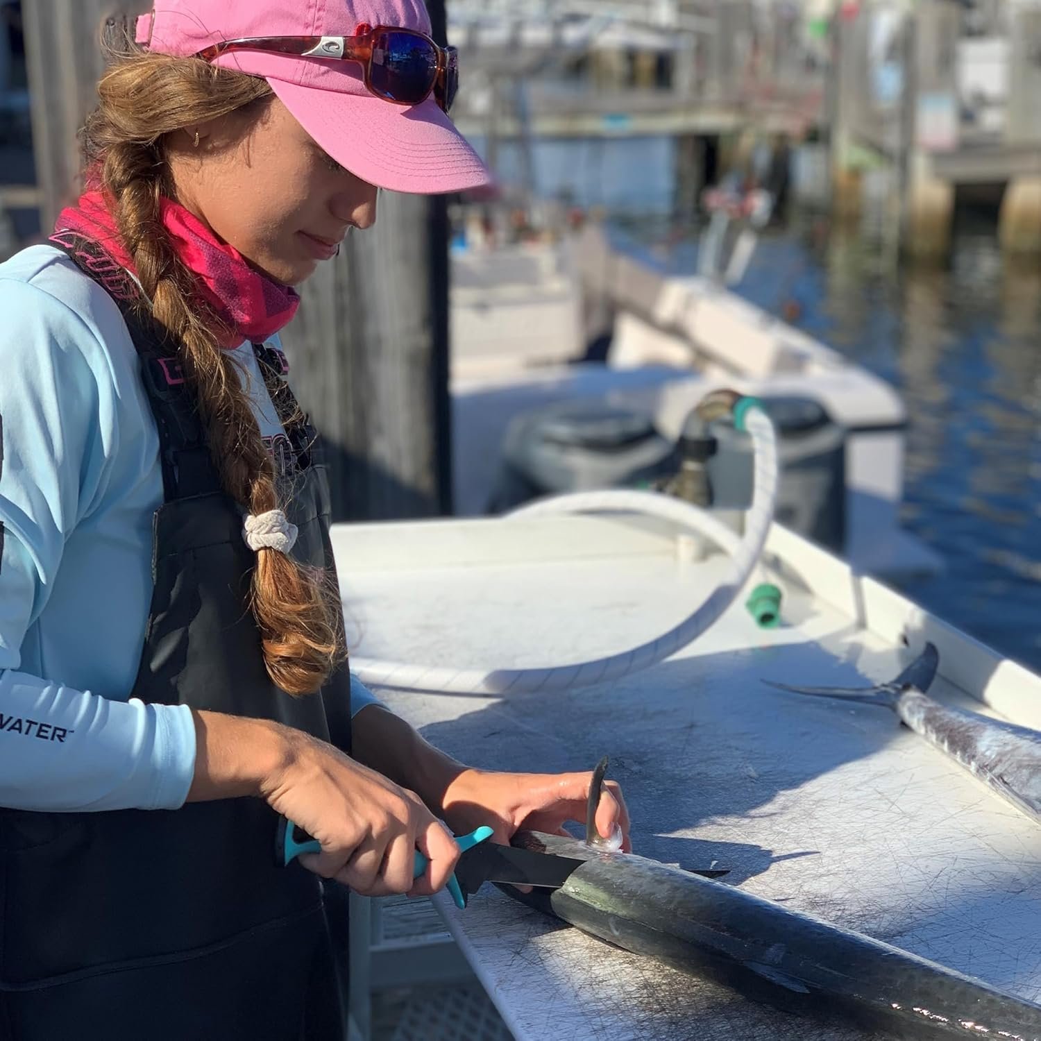 Pro Series 4 Piece Grilling Kit | German G4116 Stainless Steel 7" Flex Fishing Fillet Knife, Stainless-Steel Tongs and Spatula, danco Apron, Fish Cleaning, BBQ Kit, Grilling Combo - Image 9