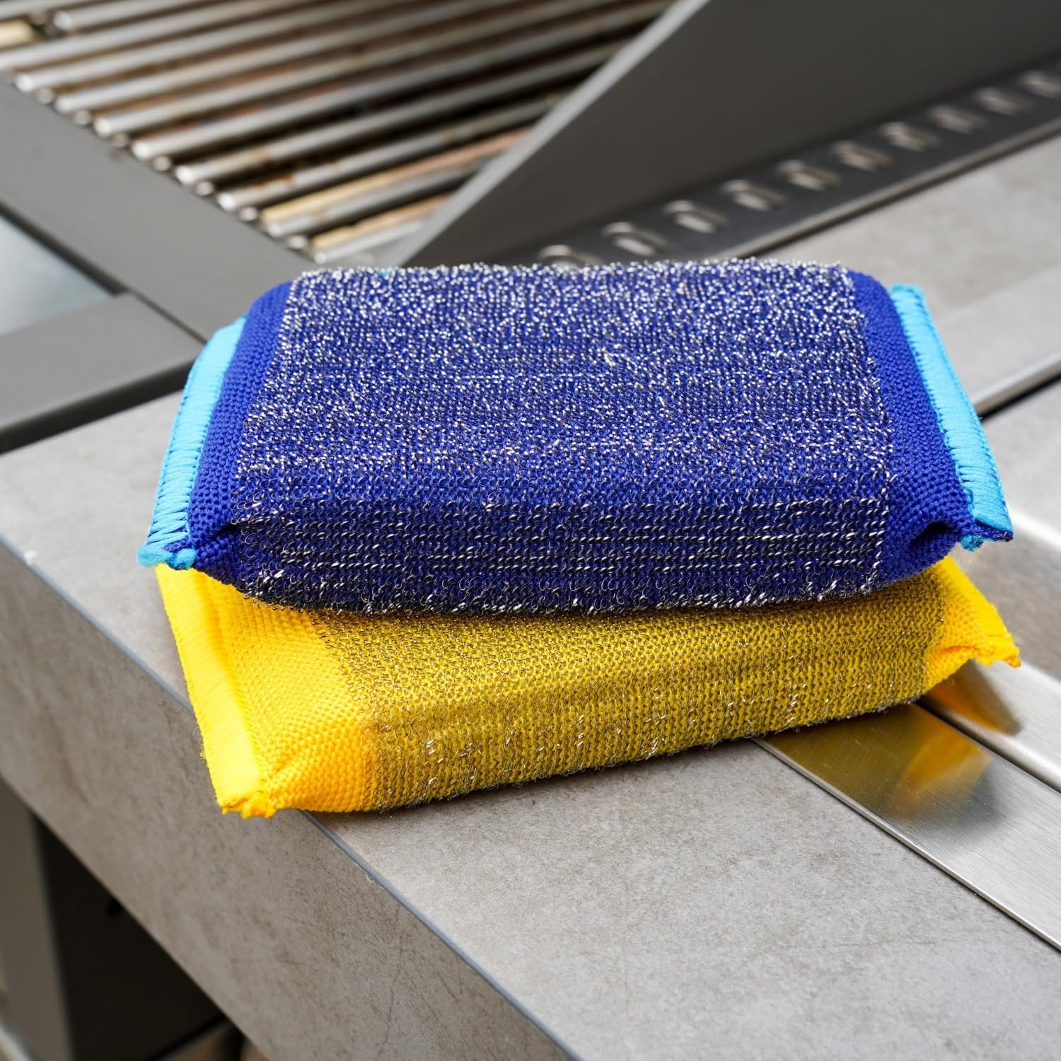 Scrub Daddy BBQ Grill Cleaner Kit - Bristle Free Grill Brush with Refill + Scour Daddy Steel Sponge - Temperature-Controlled Tools - Cut Through Charred Buildup (4 Count) - Image 3