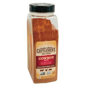 Cattlemen’s Cowboy Rub, 27.25 oz – One 27.25 Ounce Container of Cowboy BBQ Rub with Hickory Smoke, Molasses and Coffee Flavor, Perfect for Brisket, Chicken or Beef