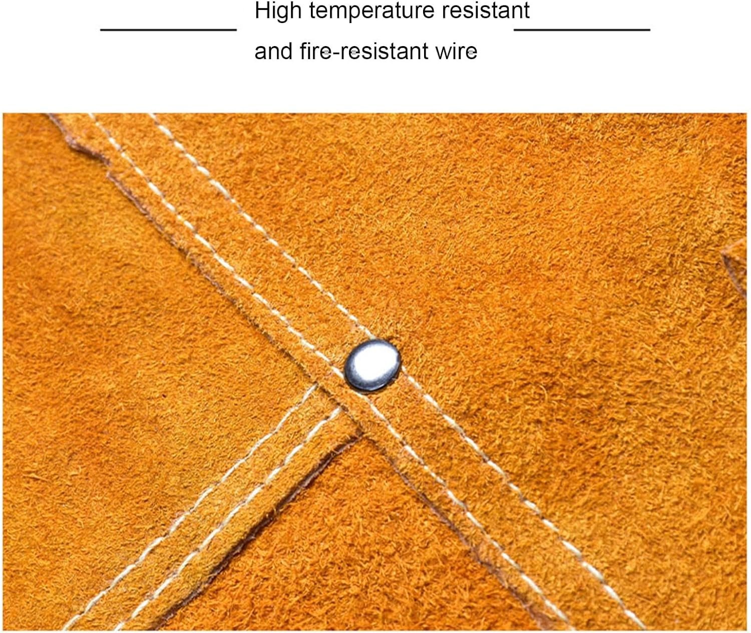 Leather Welding Work Apron for Men, Heat & Flame Resistant Bib Apron Tools Apron, Heavy Duty Blacksmith Work Apron, Suitable for BBQ/Welding/Cutting/Metal Processing - Image 6