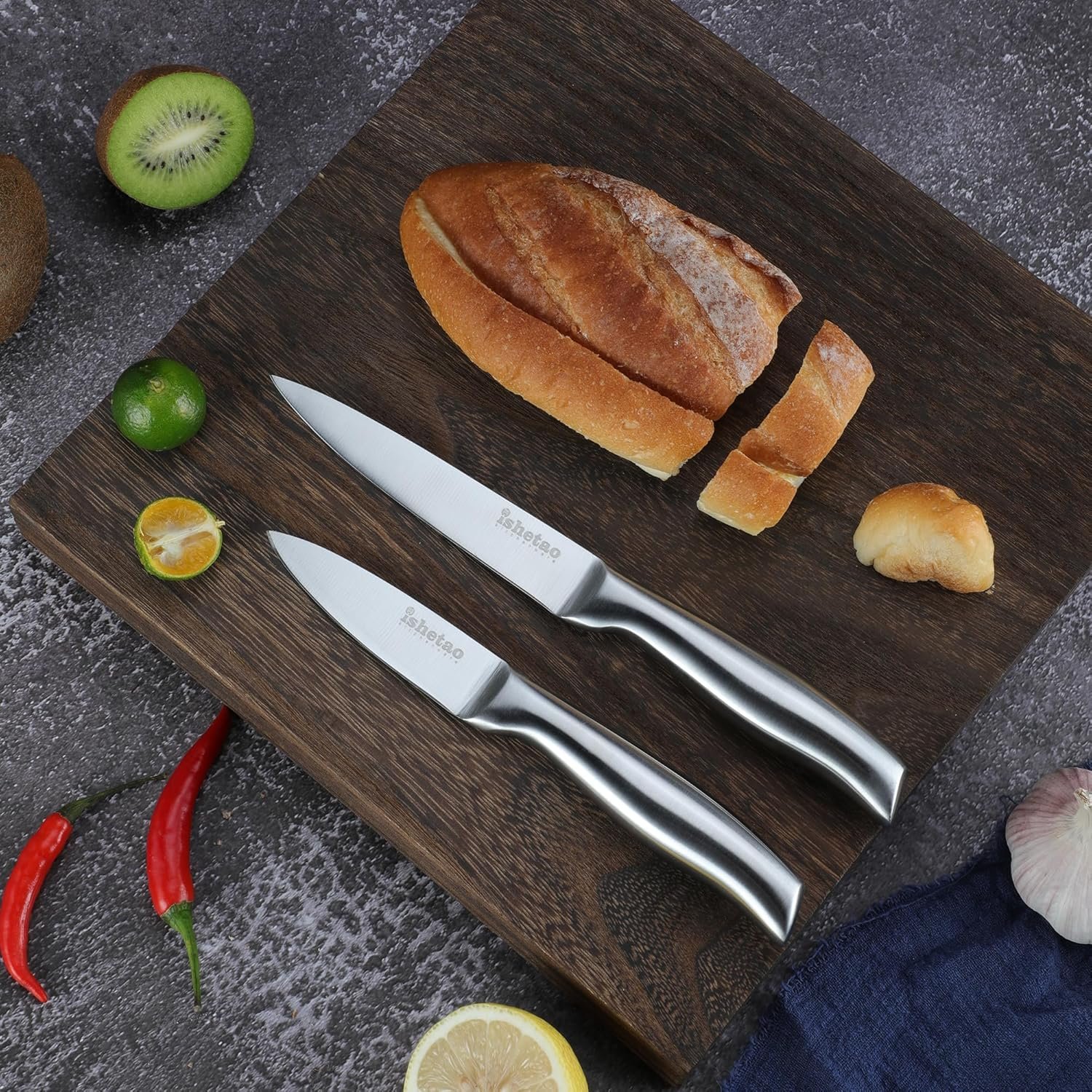 Knife Sets for Kitchen with Block, 15 Piece Kitchen Knife Set, Ultra Sharp Chef Knife Set for Kitchen, High Carbon Stainless Steel Knife Block Set with Sharpener, Silver - Image 8