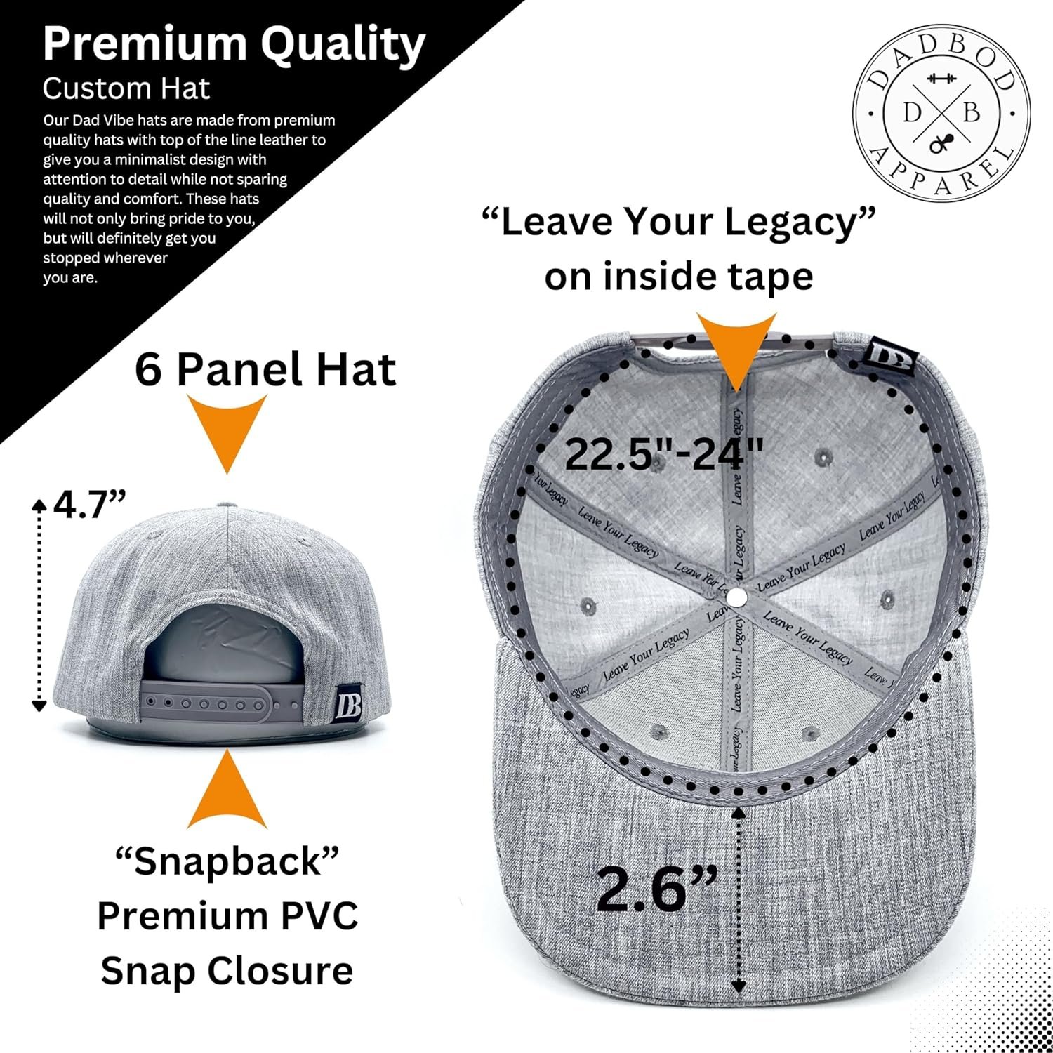 DadVibes Dad Hat - Snapback Baseball Cap Mens Leather Patch - Image 3