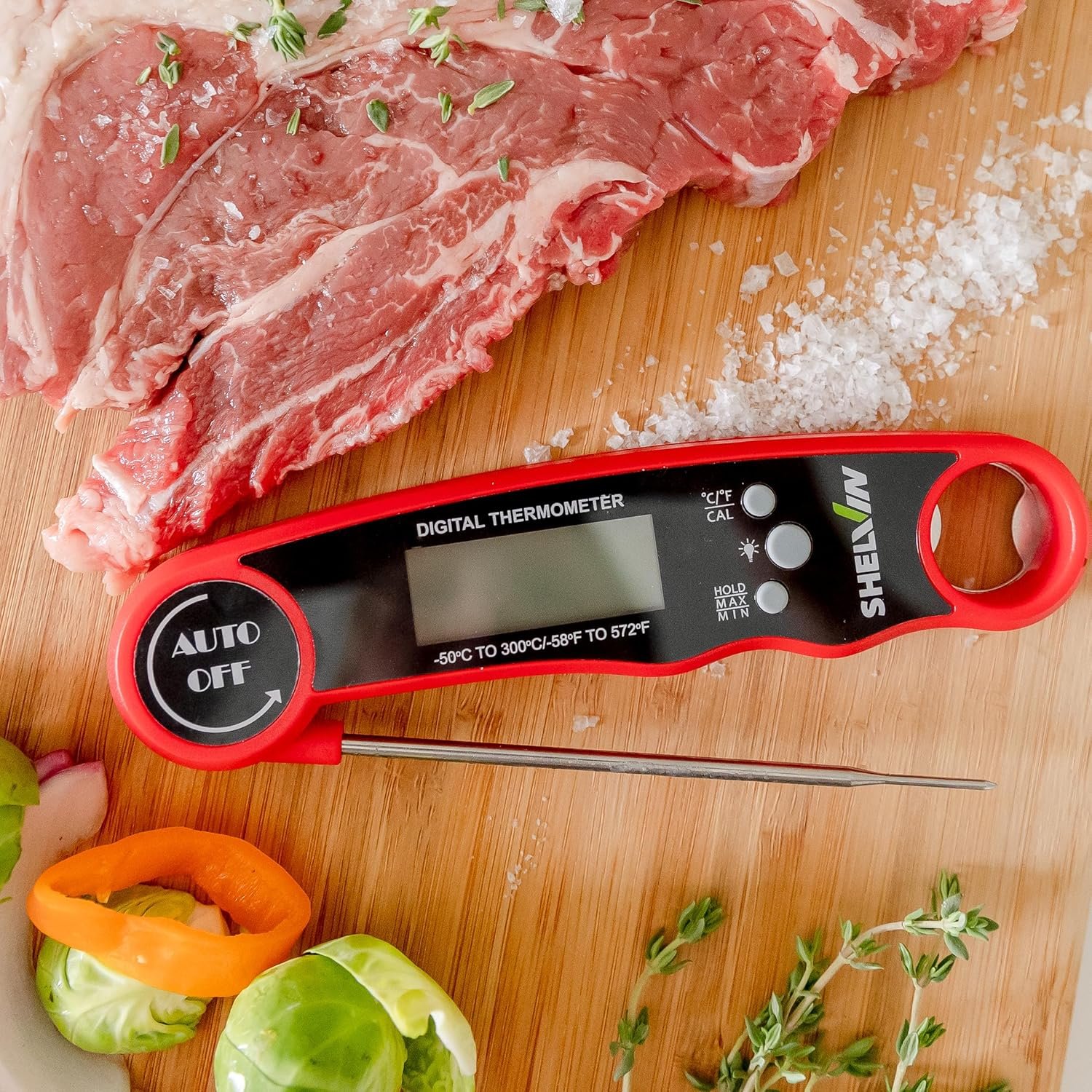 Digital Meat Thermometer with Bottle Opener - Waterproof Magnetic Instant Read Temperature Folding Probe for Cooking Hot Food Oil Fryer BBQ Grill Smoker Candy Liquids Beef Chicken Lamb Fish Pork - Image 3