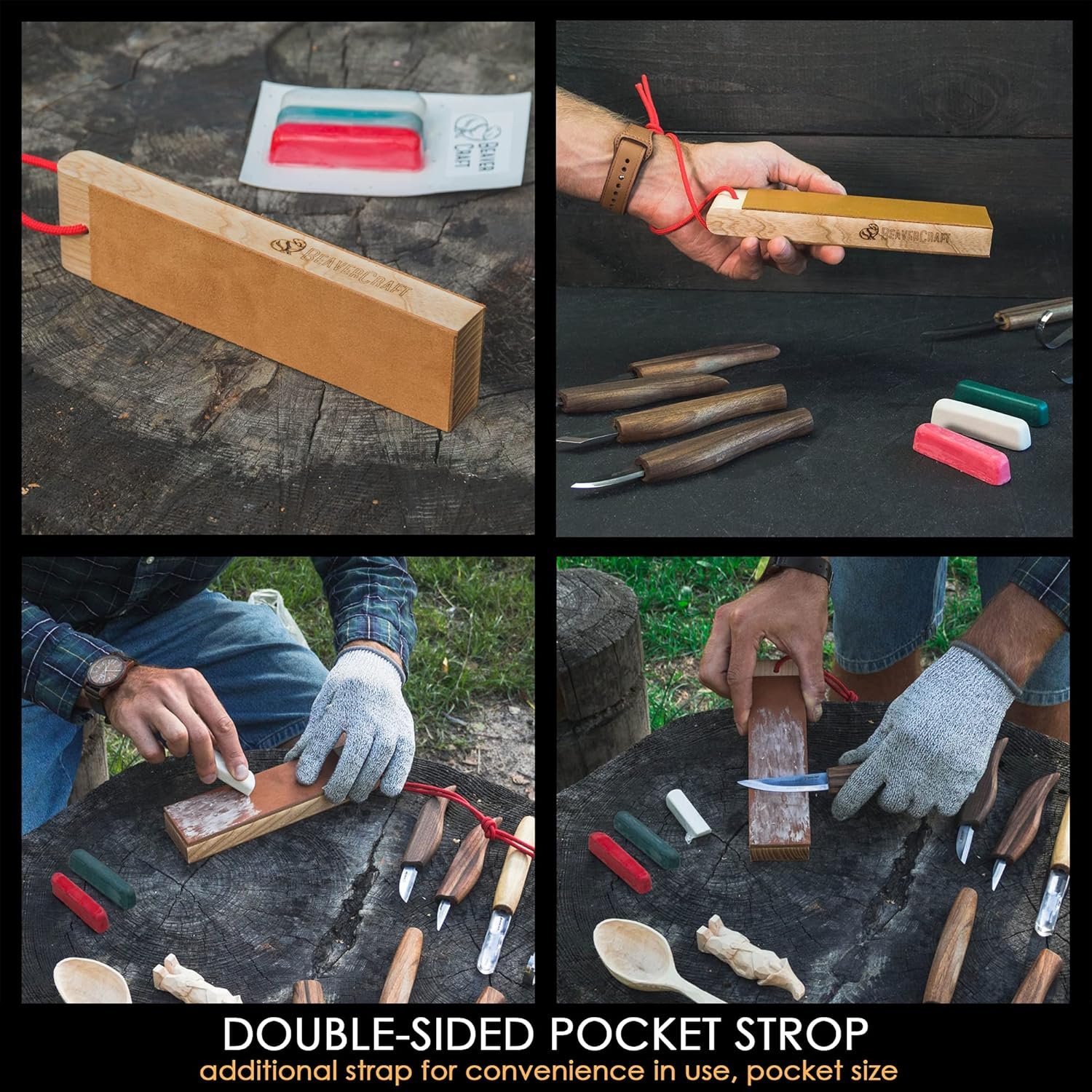 BeaverCraft Deluxe Wood Carving Kit S50X - Wood Carving Tools Wood Carving Set - Spoon Wood Carving Knives Tools Set - Whittling Kit Knife Woodworking Kit for Beginner and Profi (Brown) - Image 7