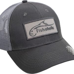 Fishoholic Snapback Baseball Fishing Hat – Mesh Trucker Fishing Gift for Dad Father