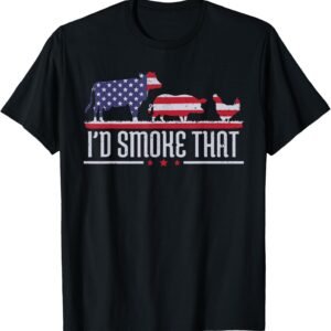 4th July I’d Smoke That Patriot BBQ Barbeque Cook Chef T-Shirt