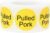Yellow with Black Pulled Pork Circle Dot Adhesive Stickers, 1 Inch Round Labels, 500 Total Stickers