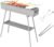 Portable Charcoal Grill, Stainless Steel BBQ Grill with Foldable Stand Adjustable Air Vents, Kebab Skewer BBQ Barbecue Grill Kit for Garden Backyard Party Picnic Travel Outdoor Use (31.6×7.1inch)