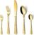 20-Piece Vintage Carved Gold Silverware Set, 18/10 Stainless Steel Flatware Set for 4, LaienLife Mirror Polished Modern Gold Utensils, Including Forks Spoons Knife for Home & Kitchen, Dishwasher Safe