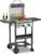 WAA 2-Burner Propane Gas BBQ Grill, 16000 BTU Stainless Steel Barbecue with Cast Iron Grates Side Storage Shelves, Top Lid, Oil Tray, Wheels Ideal for Outdoor Cooking, Patio, Backyard, Camping Parties