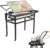 Charcoal Flip Grill for BBQ, Black Barbecue Grills for Outdoor Camping, Portable Tabletop Charcoal Grill with 360 Degrees Reversible Cooking Grid Removable Tray Adjustable Steel Frame,