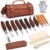 ALIESTFDNO Wood Carving Kit, 14Pcs Wood Whittling Kit, Deluxe Wood Carving Tools with 8Pcs Whittling Knives & 4 Detail Carving Knives with PU Leather Storage Bag for Beginners and Enthusiasts