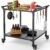 NUUK Grill Cart for Outdoor 32″ x 32″ Stainless Steel Pizza Oven Table with Double-Shelf Rolling BBQ Kitchen Food Prep Cart for Garden Patio