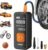 Tire Inflator Portable Air Compressor – 4X Faster Inflation, 150PSI Air Pump for Car Tires with Digital Pressure Gauge/LED Light, 20000mAh Portable Tire Inflator for Car, Moto, Bike, Ball, etc