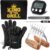 Newtay 8 Pcs Meat Claws for Pulled Pork Smoker Accessories Gifts for Men Dad Meat Claws for Shredding Xmas Stocking Stuffers Brush Grilling Gift with Gift Box, Grill BBQ Gloves, Thermometer, Timer
