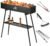 Charcoal Grills Commercial Quality Portable Multiple Size Hibachi BBQ Lamb Skewer Folded Camping Barbecue Grill for Backyard Party Picnic Use(31.6×7.1×5.1 inch With Accessories),BLACK