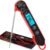 Digital Meat Thermometer for Cooking – Waterproof Instant Read Food Thermometer with Backlight & Calibration, Fast Read, Folding Probe for BBQ, Grill, Candy, Deep Fry, Kitchen, Liquids, Beef（Red）