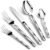 SSGP Silverware Set, 20-Piece Flatware Set for 4, 18/10 Stainless Steel Premium Cutlery Utensil with Diamond Cut Pattern, Knives Forks Spoons for Home Kitchen, Dishwasher Safe, Mirror Polished