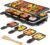 Raclette Grill, Indoor Grills Electric Smokeless Korean BBQ Grill Table, 2 in 1 Electric Griddle Nonstick with 8 Raclette Cheese Pans Adjustable Temperature Control 1300W Ideal for Family & Party Fun