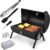 Joyfair Portable Charcoal Grill Set, Small Tabletop Barbecue Grill with Accessories Tools for Outdoor Camping BBQ Grilling Backyard Party Cooking, Heavy Duty & Innovative Design, Thermometer & Chimney