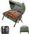 MAISON HUIS Adjustable Portable Charcoal Grill Multi-functional Metal Small BBQ Smoker with 9-Piece Stainless Steel Grill Tool Set for Outdoor Hiking Picnic (Green Kit)