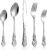 40 Pieces Retro Royal Silverware Set for 8, Stainless Steel Flatware Set, Dishwasher Safe Dinnerware Set Including Forks Spoons and Knives, Vintage Cutlery Set for Wedding, Party and Christmas