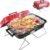 iMounTEK Portable Charcoal Grill Outdoor Tabletop Grill Small Barbecue Smoker Folding BBQ Grill with Lid for Backyard Camping Picnics Beach for Outdoor Cooking Camping Picnics Garden Grilling/Red