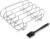 Rib Rack with 4 Slots – Heavy Duty Stainless Steel Barbecue Meat Roasting Grilling Stand with 2 Easy Grip Handles – Complete with Silicone Basting Brush