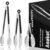 Anaeat Premium Kitchen Locking Tong Set of 3 – Heavy Duty Stainless Steel Food Tongs with Long Handle & Non-Slip Silicone Grip for Cooking, Baking, Grilling – Heat Resistant up to 480°F