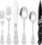 48 Pieces Retro Silverware Set for 8, Food-Grade Stainless Steel Cutlery Flatware Set with Forks Spoons Knives Set, Mirror Polished Tableware Eating Utensils Set,Dishwasher Safe