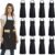 DUSKCOVE 12 Pack Plain Bib Aprons with 2 Pockets – Black Unisex Commercial Apron Bulk for Kitchen Cooking Restaurant BBQ Painting Crafting