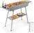 IRONWALLS Portable Charcoal Grill Outdoor Cooking, 32”L x 10”W Folded Camping Barbecue Grill with Storage Shelf, Metal Kebab Skewers, Rectangular Lamb Skewer Grill for Backyard Party Picnic Travel