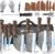Dfito Butcher Knife Set with Roll Bag, 14 in 1 Professional Chef Knife Set, Hand Forged Chopping & Meat Cleaver & Viking Knives, High Carbon Stainless Steel Kitchen Knife Set for Kitchen Camping BBQ