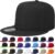 Classic Snapback Hat Cap Hip Hop Style Flat Bill Blank Solid Color Adjustable Size