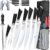 XYJ Kitchen Knife Set with Bag, Sharpening Steel, Gloves, Meat Fork, Stainless Steel Slicing Carving Bread Ham Chef Knives,Bird-beak Paring Knife, Ergonomic Handle