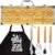 Grilling Accessories Anniversary Birthday Gifts for Dad/Husband, Heavy Duty Wooden BBQ Kit with Apron for Backyard, Thick Stainless Steel Grill Utensils with Non-Slip Handle Tools in Portable Bag