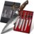 KONOLL Kitchen Knife Set of 5 pcs Japanese AUS-8 Steel Forged Handmade Chef Knives Set without block For Chef Gift Box knofe Set Ultra Sharp with Full Tang Large Wood Handle