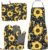 Sunflower Bees Oven Mitts and Pot Holders with Apron Set of 5 Silicone Sunflowers Kitchen Mitten Gloves and Non-Slip Potholders Cooking Apron Set Heat Resistant Oven Gloves Hot Pads for BBQ
