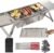 FoldNGo Portable Charcoal Grill with 6 Skewers – Stainless Steel Foldaway Grill for Camping, BBQ, Tailgating, Picnics – Instant Assembly, Includes Gloves & Carry Bag