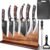 XYJ Authentic Since 1986,Knife Block Set,Kitchen Knife Set with Magnetic Knife Block,Cutting Board,Sharpening Stick,Meat Cleaver Slicing Knives,High Carbon Steel Blades,Full Tang,Wood Handle