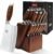 MSY BIGSUNNY Knife Block Set 17-piece Knife Set with Wooden Block – German Steel Perfect Cutlery Set Gift