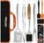 Grilljoy 8PCS Heavy Duty BBQ Grill Tools Set with Extra Thick Stainless Steel Spatula, Fork, Tongs & Cleaning Brush – Complete Barbecue Accessories Kit with Portable Bag – Perfect Grill Gifts for Men
